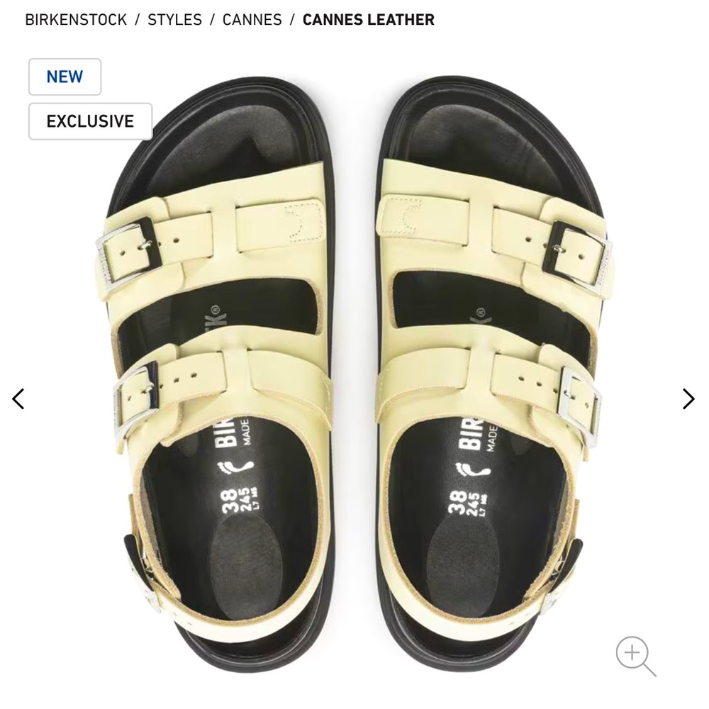 Birkenstock Cannes Leather Sandals in Butter